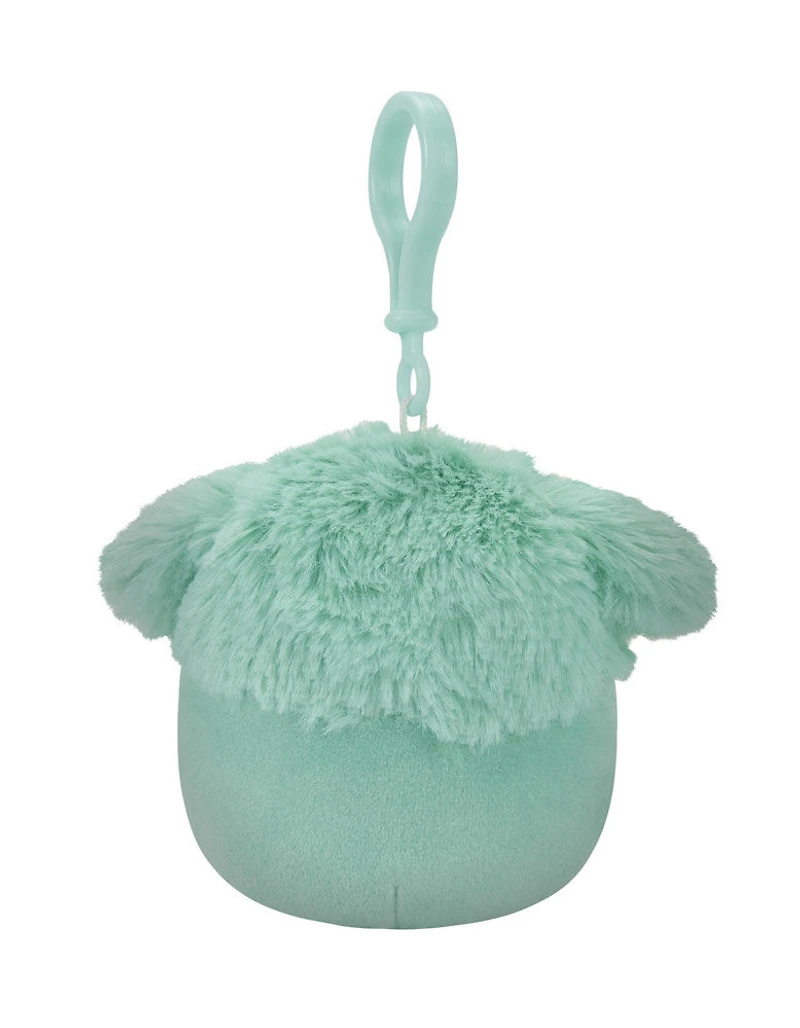 Squishmallow 3.5" Clip-on - Bigfoot sarcelle avec épingle à fleur