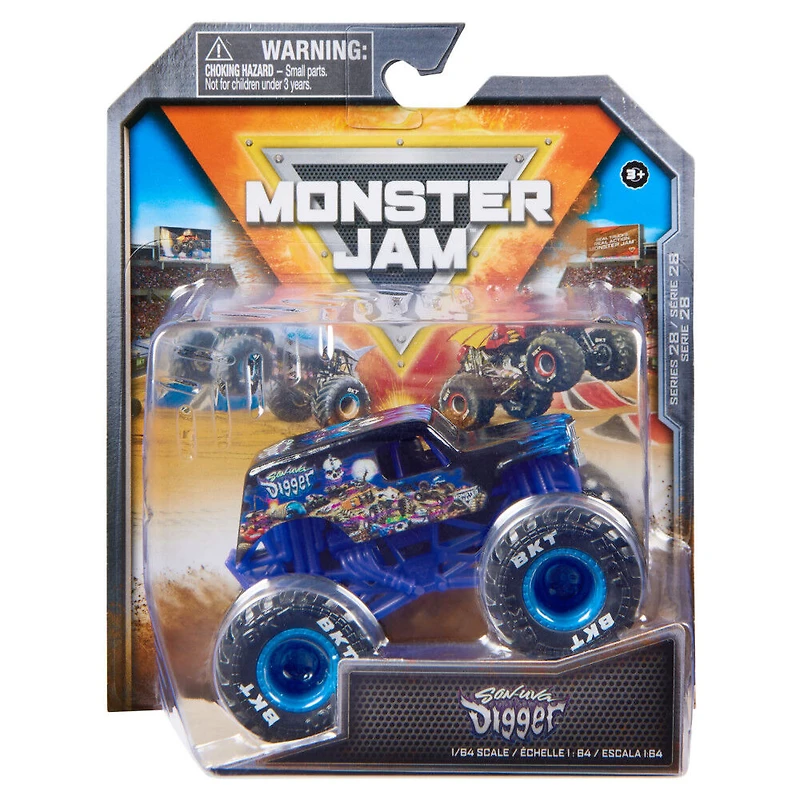 Monster Jam, Monster truck Son-uva-Digger officiel, véhicule en métal moulé, échelle 1:64, Jouets pour garçons à partir de 3 ans