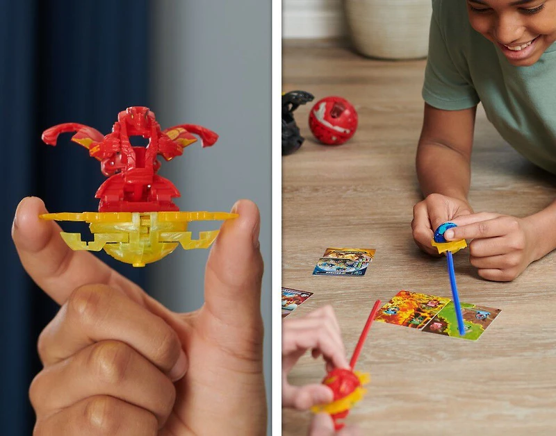 Bakugan Starter 3-Pack, Special Attack Ventri, Octogan et Trox, figurines articulées personnalisables qui tournent et cartes à collectionner