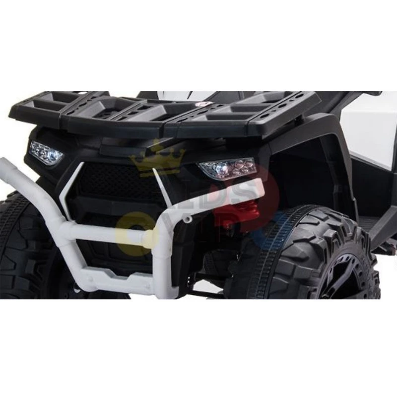 KidsVip 24V Enfants et Tout-Petits Titan Quad/ATV Voiture Eléctrique avec Commande à Distance - Blanc - Édition anglaise