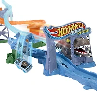 HotWheels-Coffret RacerVerse Jurassic World-avec dinosaure et piste