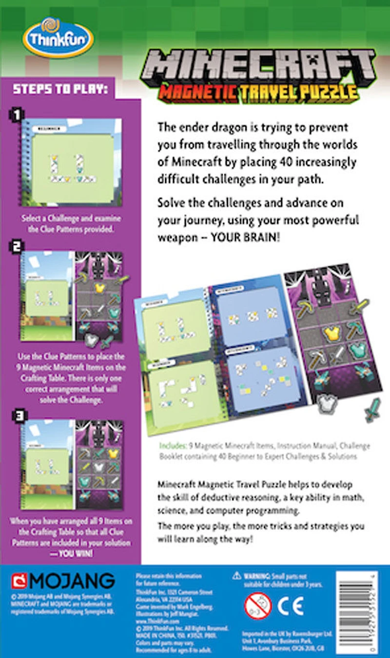 Ravensburger Minecraft Magnetic Travel Puzzle - version anglaise