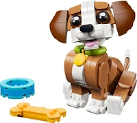 LEGO Creator 3 en 1 Les Animaux Mignons : Le Chiot Joueur, Jouets d'Animaux, Se Transforme en Écureuil ou en Canard 31382