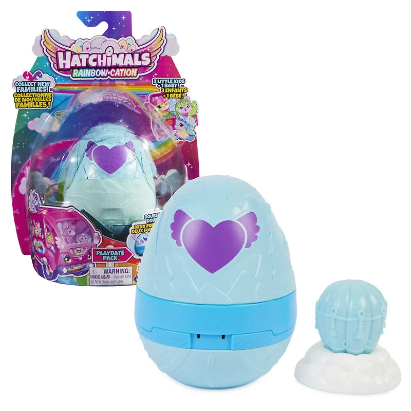 Hatchimals CollEGGtibles, Playdate Pack Rainbow-cation, Coffret oeuf avec 4 personnages et 2 accessoires (les styles peuvent varier)