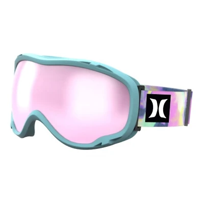 Hurley - Masque de ski SOAR pour jeunes, bleu bébé/rose teint noué