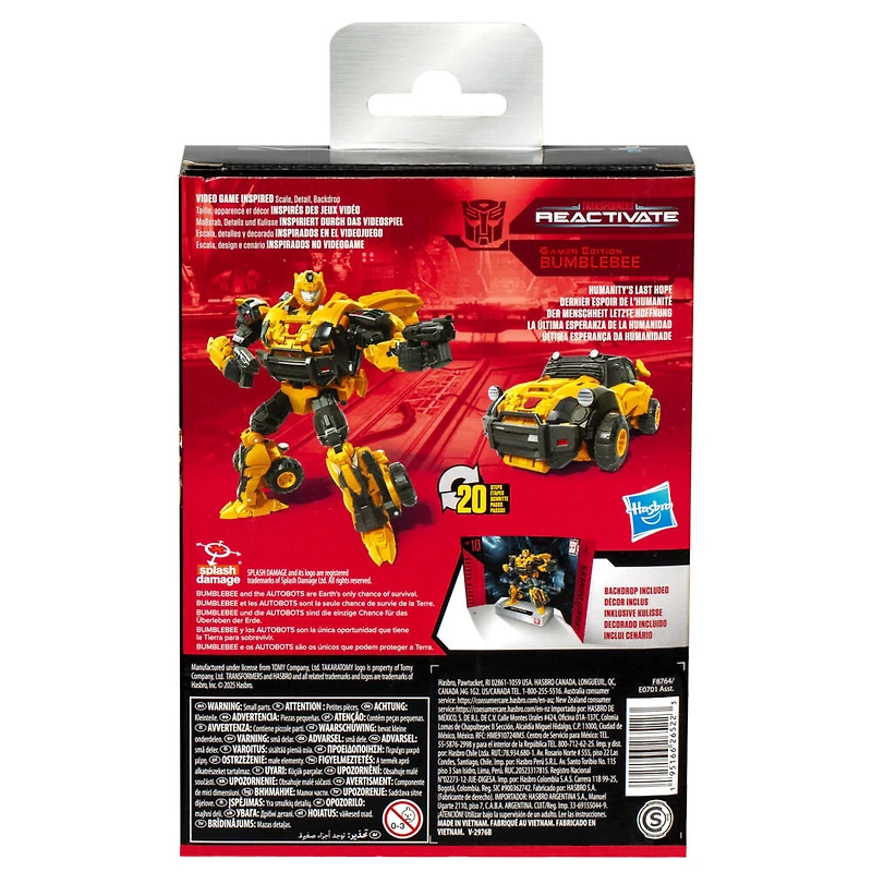 Transformers Studio Series Deluxe Class Transformers: Reactivate 10 Gamer Edition Bumblebee Action Figure