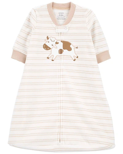 Carter's Two Way Zip Fleece Wearable Blanket Ivory 3-6M