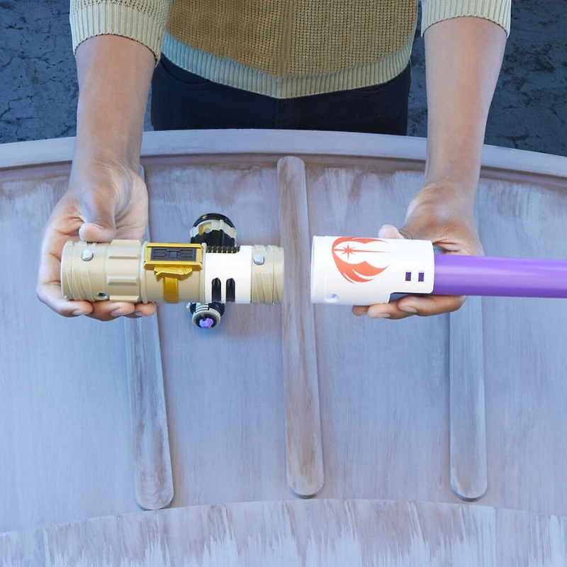 Star Wars Lightsaber Forge, Sabre laser de Mace Windu à lame violette extensible, jouet de déguisement personnalisable