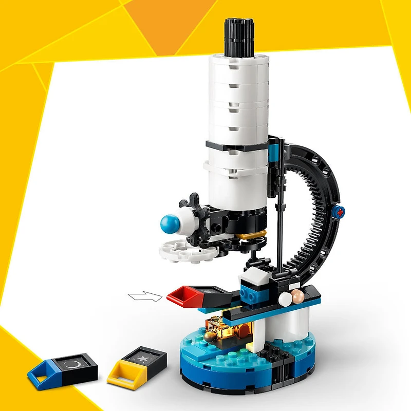LEGO Creator 3 en 1 Le Télescope d'Exploration Spatiale, Se Transforme en Microscope ou en OVNI 31378