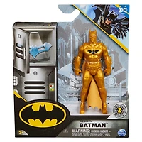 DC Comics, Figurine articulée Rebirth Batman métallique avec 2 accessoires mystère, 10 cm