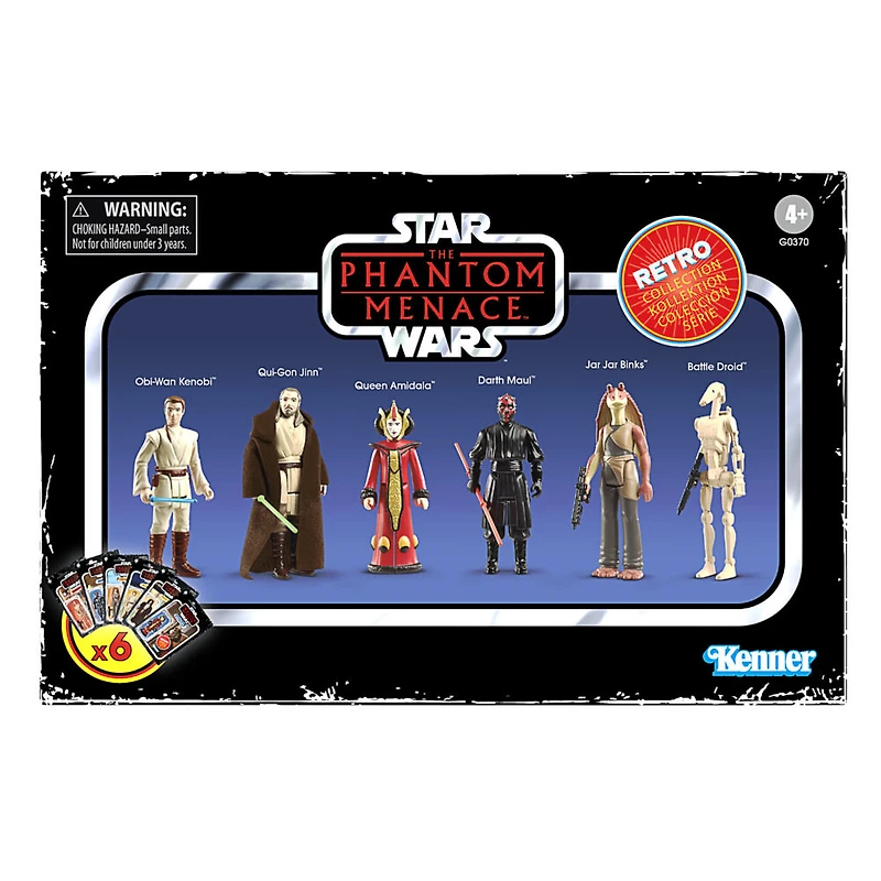 Star Wars The Retro Collection, Star Wars: The Phantom Menace, multipack de figurines de collection, échelle 9,5 cm