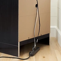 Reevo Table de chevet avec organisateur de fils Chêne noir