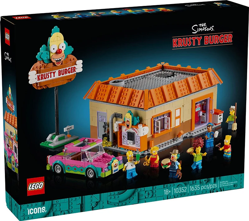 LEGO The Simpsons : Krusty Burger, Ensemble de Construction de Décoration pour Adultes avec 7 Personnages Emblématiques 10352