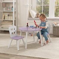 Round Storage able and 2Chair Set-Lavender