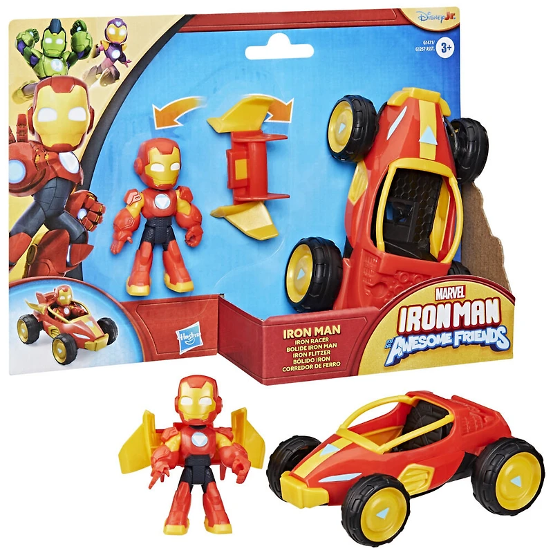 Marvel Iron Man and his Awesome Friends, figurine Iron Man et véhicule Bolide Iron Man