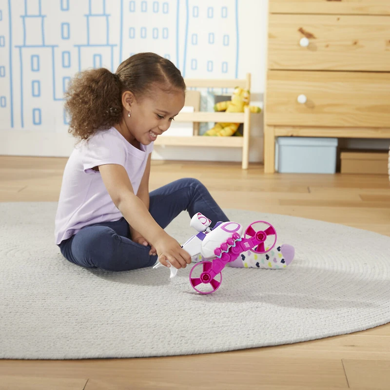 Marvel Spidey and His Amazing Friends, figurine Ghost-Spider avec véhicule Moto-coptère convertible