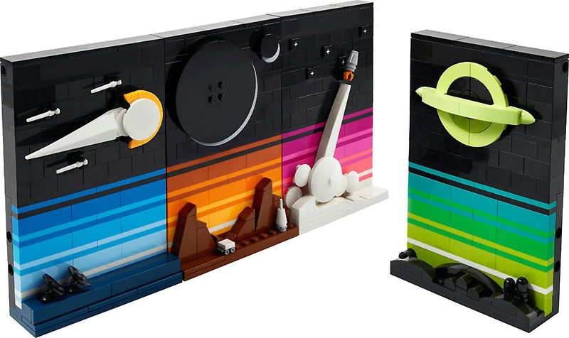 LEGO Ideas Tales of the Space Age 21340 Building Set; 4 Connectible 3D Postcard Display Models; Gift Idea for Adults (688 Pieces)