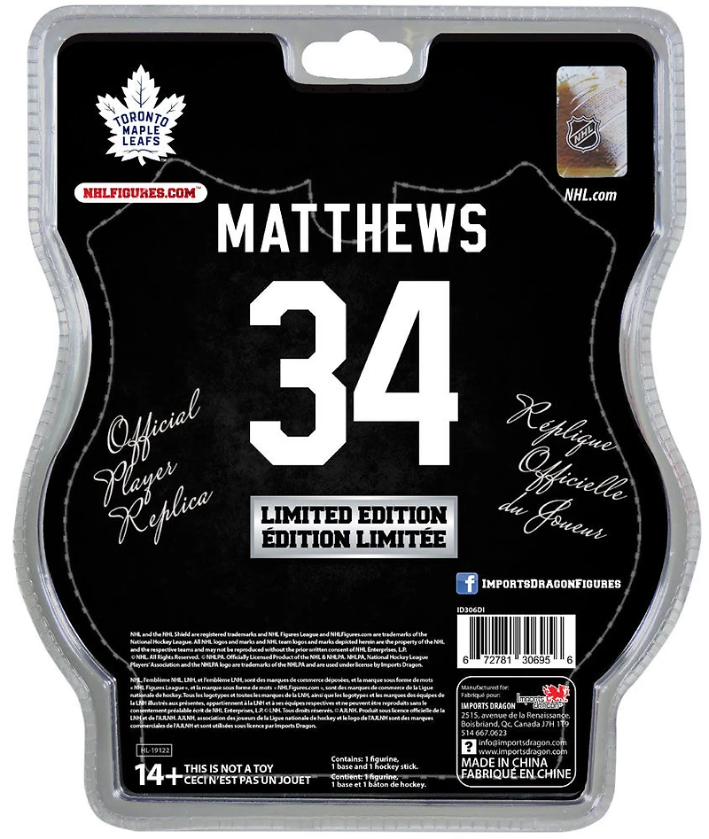 Auston Matthews Maple Leafs de Toronto LNH Figurine 6".