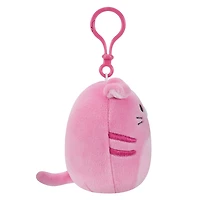 Squishmallows 3.5" Clip On - Geraldine le chat écossais rose