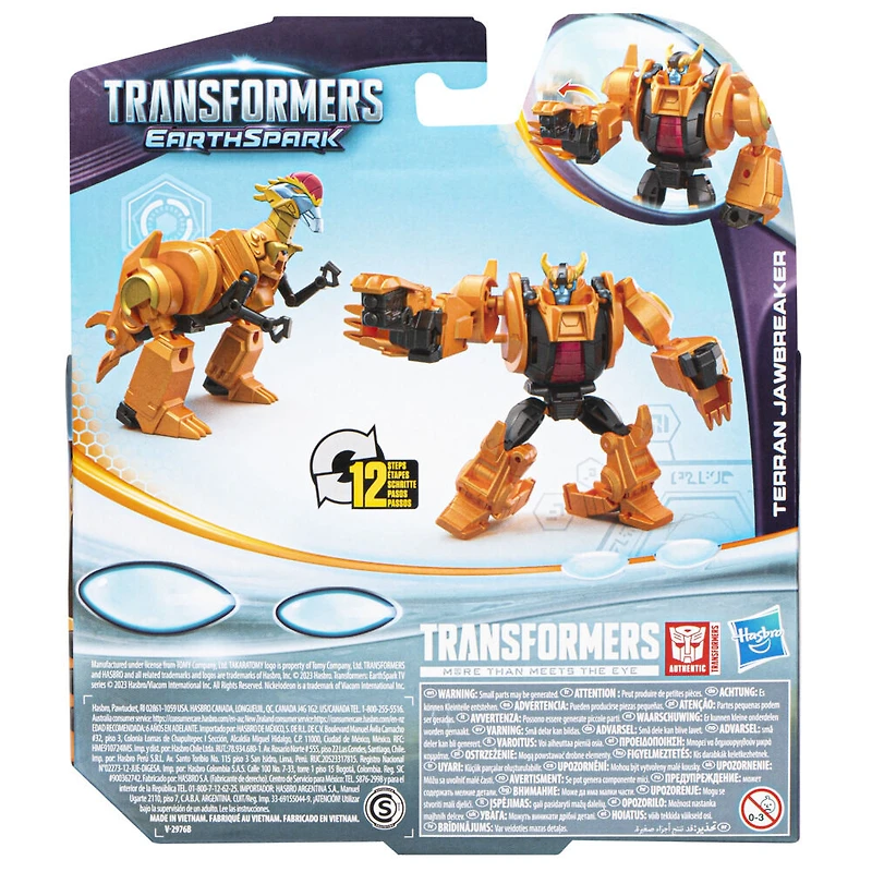 Transformers Toys EarthSpark Warrior Class Terran Jawbreaker, 5" Action Figure, Robot Toys
