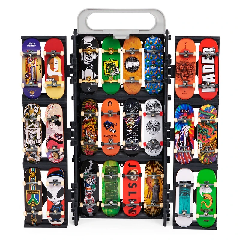 Tech Deck, Play and Display, Coffret rampe transformable et mallette de transport avec fingerboard exclusif