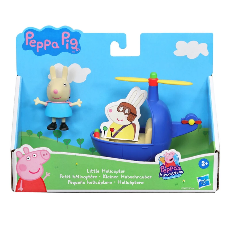Peppa Pig Peppa's Adventures Petit hélicoptère, 1 figurine Rebecca Rabbit de 7,5 cm