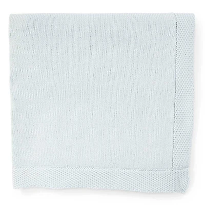 Baby Mode Signature couverture tricotée bleue avec bordure