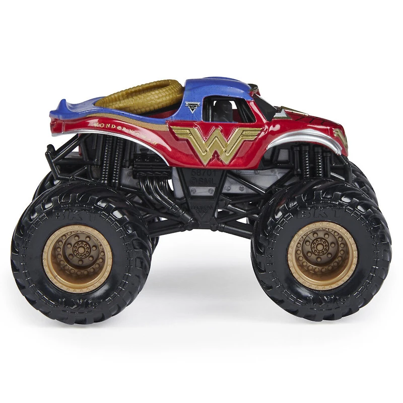 Monster Jam, Official Wonder Woman Monster Truck, Die-Cast Vehicle, Heroes and Villains Trucks Series, 1:64 Scale
