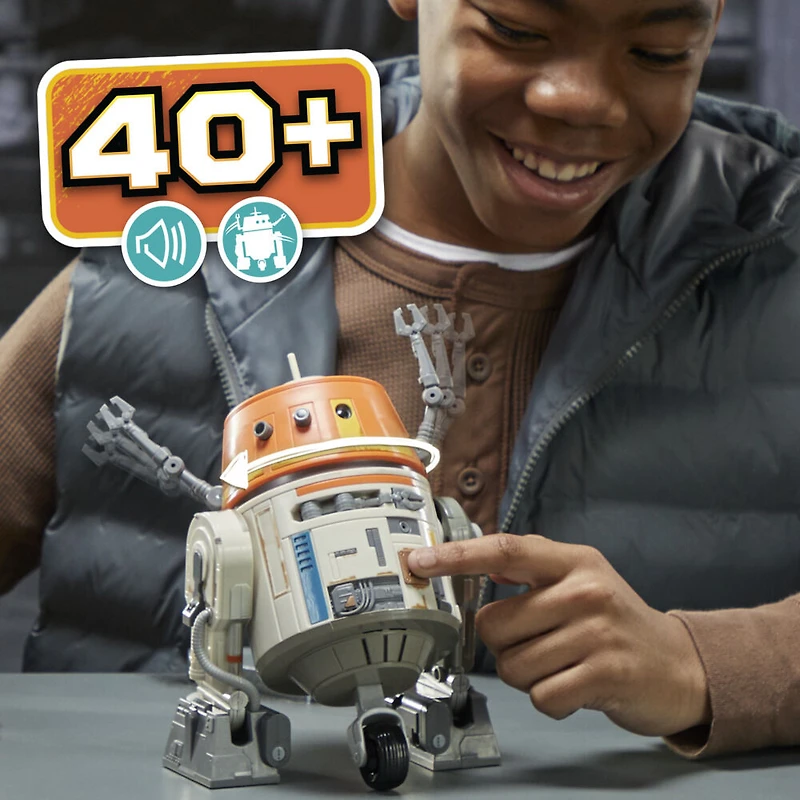 Star Wars Chatter Back Chopper, Star Wars Animatronic Toys for Kids, 40+ Sound & Movement Combos