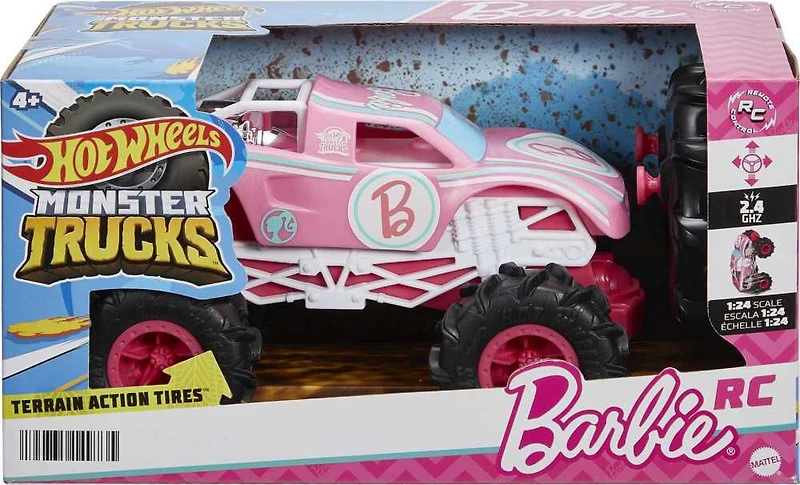 Hot Wheels Monster Trucks Téléguidé Échelle1:24 Camion Barbie