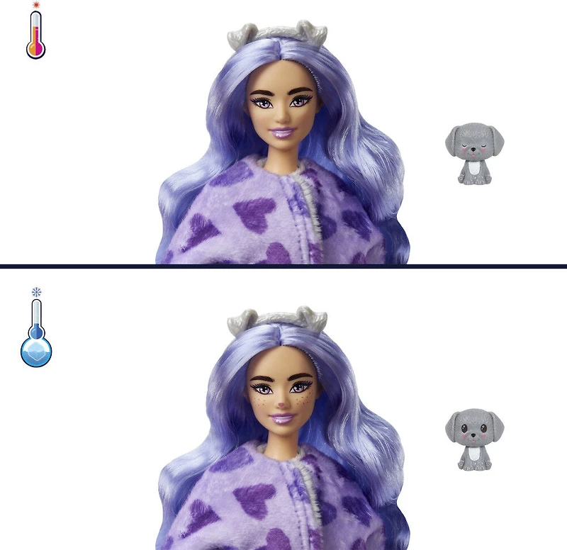 Barbie-Poupée Cutie Reveal avec costume de chiot et 10surprises