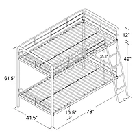 DHP - Lit superposé Jumeau sur Jumeau, Noir