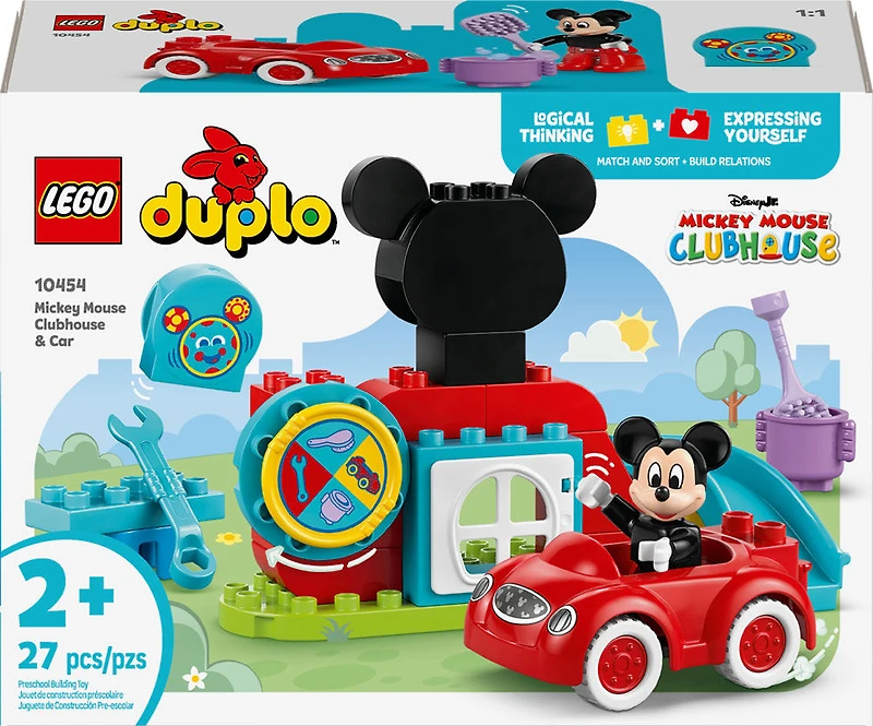 LEGO DUPLO Disney Mickey Mouse Clubhouse & Car Building Kit - Toddler Toy for Ages 2-4 - 10454