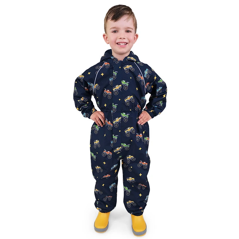Kids Thin-Lined Rain Suits | Big Trucks