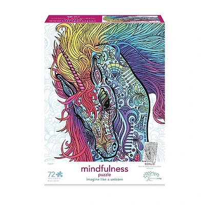 Mindful Living Kids 72 pc. Puzzle - Brave as a Unicorn - English Edition