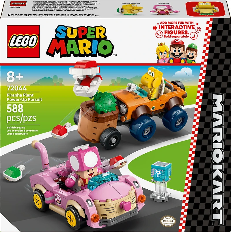 LEGO Super Mario : Mario Kart - Course-Poursuite avec Bonus Fleur Piranha, Jouet pour Garçons, Filles et tous les Amateurs 72044