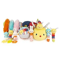 Baby GUND, Hochet en peluche lapin Tinkle Crinkle pour stimulation sensorielle, 14 cm