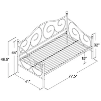 DHP - Banquette-lit en métal Victoria, Blanc