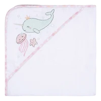 Koala Baby - Pink Narwhal Woven Hooded Towel - 2 Pack