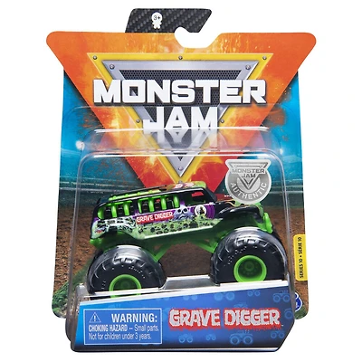 Monster Jam, Monster truck Grave Digger officiel, véhicule en métal moulé, série Ride Trucks, échelle 1:64