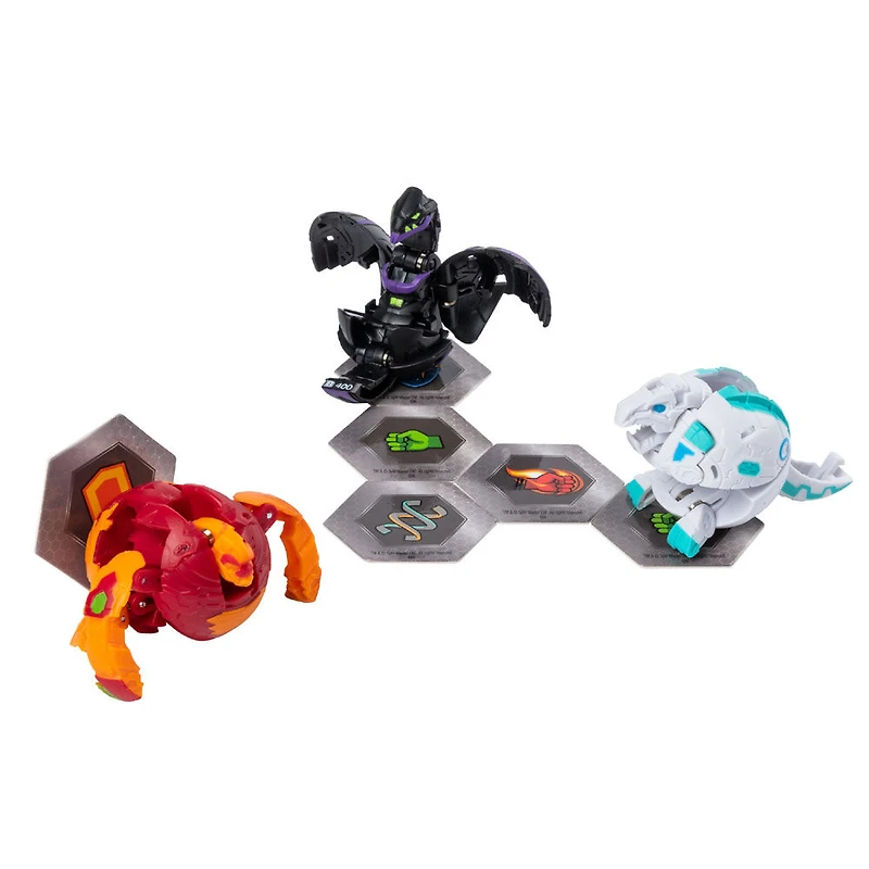 Bakugan - Coffret de départ 3 personnages, Pyrus Gorthion, Créatures transformables à collectionner.