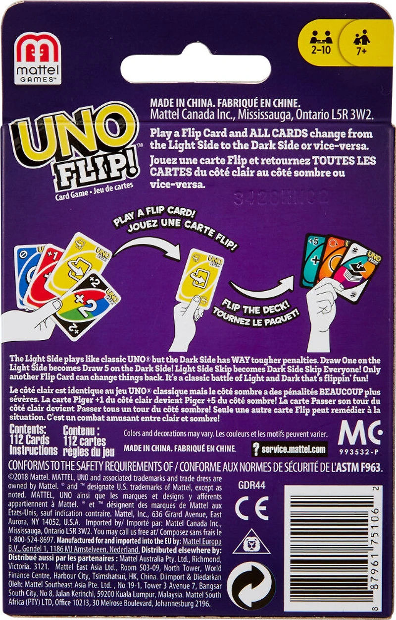 Jeu de cartes UNO Flip - Édition anglaise