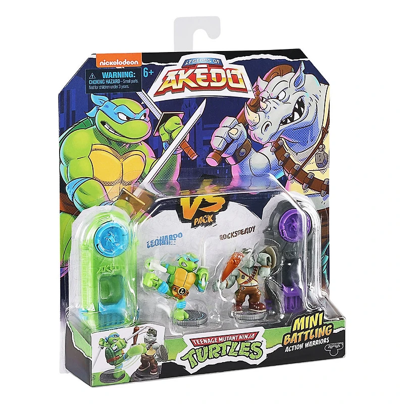 Akedo TMNT S1 Contre Pk Leonardo Vs Rocksteady