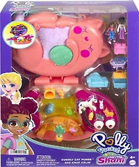 Polly Pocket - Avec Shani - Sac à main Chat à câliner, 2 micro-poupées