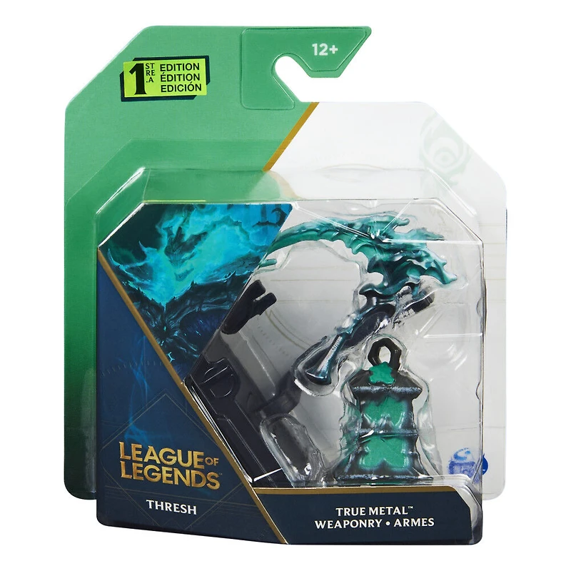 League of Legends, Official Thresh Scythe and Lantern Collectible with Display Base, True Metal Weaponry, First Edition Collectible Grade