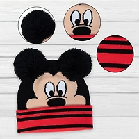 Disney Mickey Mouse 3D Cold Weather Hat Black, Red