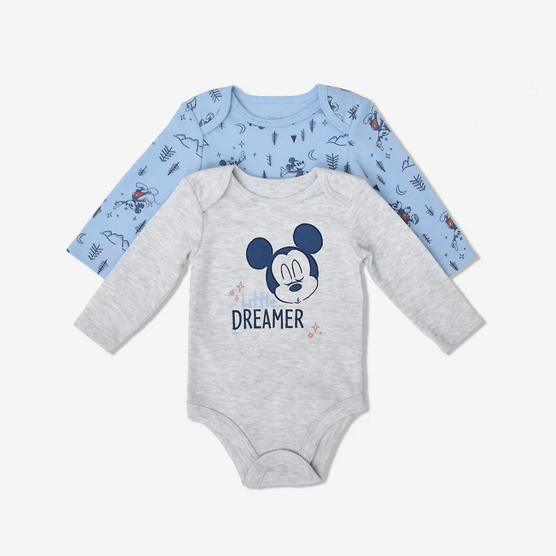 Disney Mickey Mouse 2 Piece Bodysuit Set Blue 0M