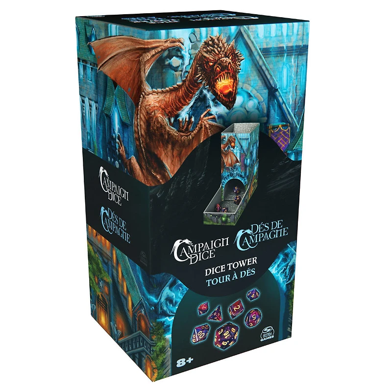 Campaign Dice Tower, Portable 7 Polyhedral Dice Role-Playing Board Games DND Dungeons Dragons MTG Magic the Gathering