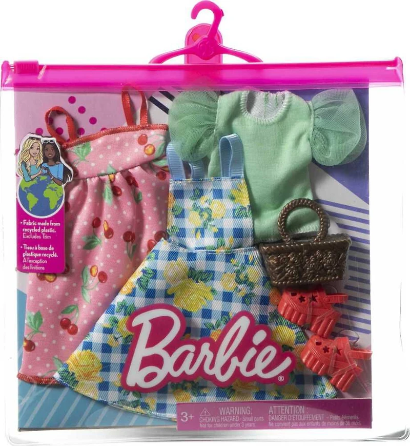 Barbie Clothes, Picnic-Themed Fashion and Accessory 2-Pack for Barbie Dolls