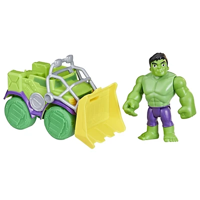 Marvel Spidey et ses Amis Extraordinaires, coffret Camion démolisseur de Hulk, figurine avec véhicule et accessoire, jouets préscolaires